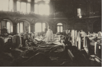 Grippe-Notspital in der Tonhalle Zürich, 1918